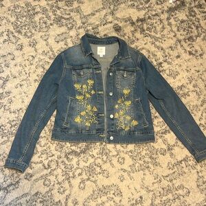 Embroidered Jean Jacket, LulaRoe Harvey Size Large